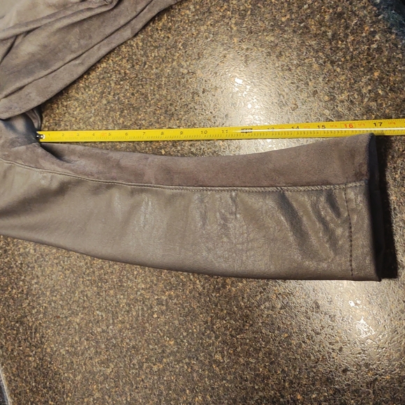 NEW! Asymmetrical Moto Drape Front Zip-Up Faux Leather/Suede Jacket - Picture 12 of 16